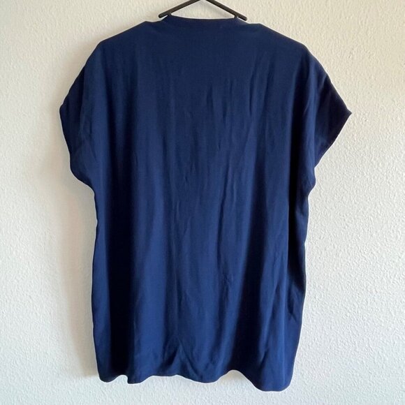 Johnny Was Calme Double Tassel Floral Embroidered Blue Boho Blouse Size Small - Picture 6 of 10